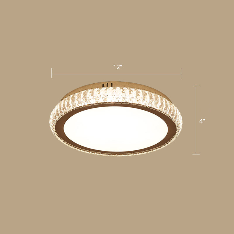 Prismatic K9 Crystal Geometric Ceiling Fixture Simple White LED Flush Mount Lighting for Bedroom Clearhalo 'Ceiling Lights' 'Close To Ceiling Lights' 'Close to ceiling' 'Flush mount' Lighting' 2461584