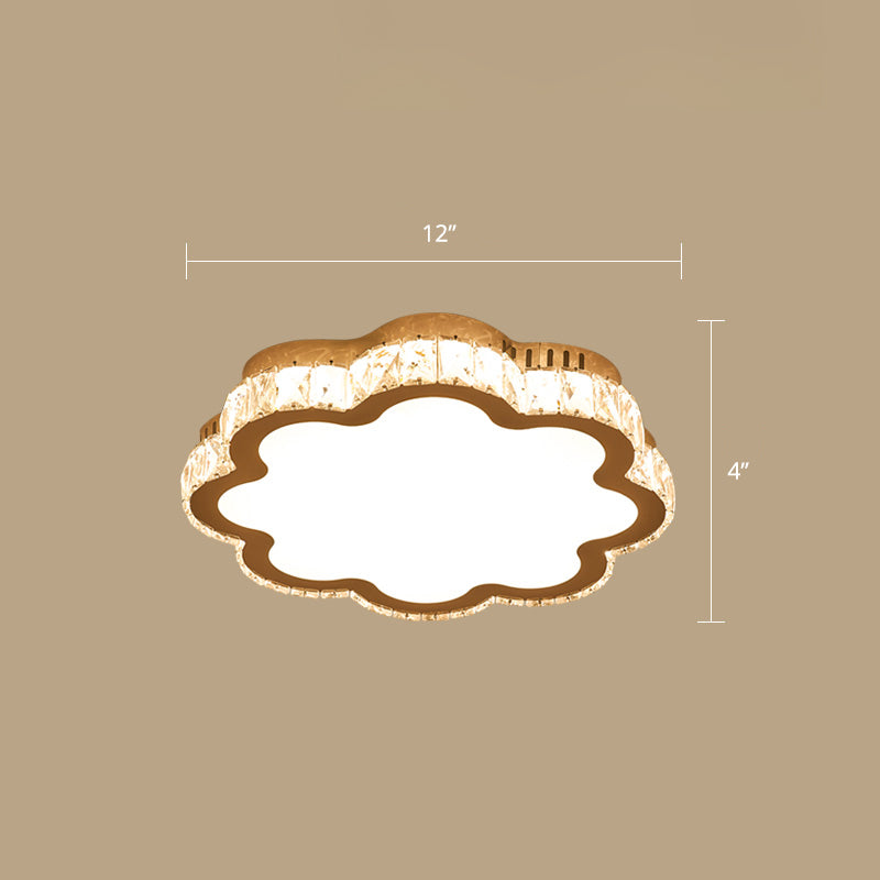 Prismatic K9 Crystal Geometric Ceiling Fixture Simple White LED Flush Mount Lighting for Bedroom Clearhalo 'Ceiling Lights' 'Close To Ceiling Lights' 'Close to ceiling' 'Flush mount' Lighting' 2461585