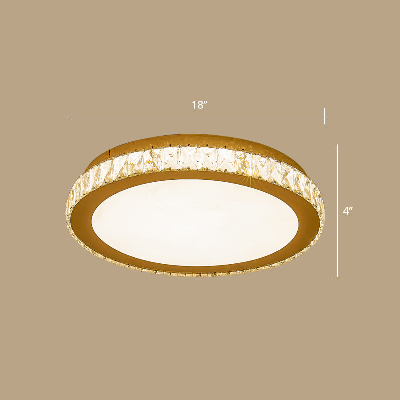 Prismatic K9 Crystal Geometric Ceiling Fixture Simple White LED Flush Mount Lighting for Bedroom Clearhalo 'Ceiling Lights' 'Close To Ceiling Lights' 'Close to ceiling' 'Flush mount' Lighting' 2461589