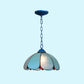 Mediterranean Dome Pendant Lighting Fixture Single Hand-Crafted Glass Hanging Light for Restaurant Blue Light Blue Clearhalo 'Art Deco Pendants' 'Cast Iron' 'Ceiling Lights' 'Ceramic' 'Close To Ceiling Lights' 'Crystal' 'Industrial' 'Metal' 'Middle Century Pendants' 'Pendant Lights' 'Pendants' 'Tiffany close to ceiling' 'Tiffany Pendants' 'Tiffany' Lighting' 2461656