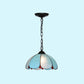 Mediterranean Dome Pendant Lighting Fixture Single Hand-Crafted Glass Hanging Light for Restaurant Black Light Blue Clearhalo 'Art Deco Pendants' 'Cast Iron' 'Ceiling Lights' 'Ceramic' 'Close To Ceiling Lights' 'Crystal' 'Industrial' 'Metal' 'Middle Century Pendants' 'Pendant Lights' 'Pendants' 'Tiffany close to ceiling' 'Tiffany Pendants' 'Tiffany' Lighting' 2461660
