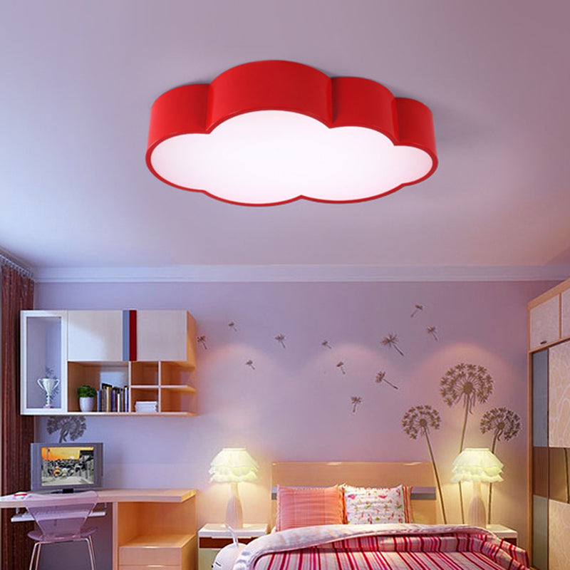 Cloud Shaped Bedroom Ceiling Mount Lamp Acrylic Cartoon LED Flush Mount Lighting Fixture Red Clearhalo 'Ceiling Lights' 'Close To Ceiling Lights' 'Close to ceiling' 'Flush mount' Lighting' 2461704