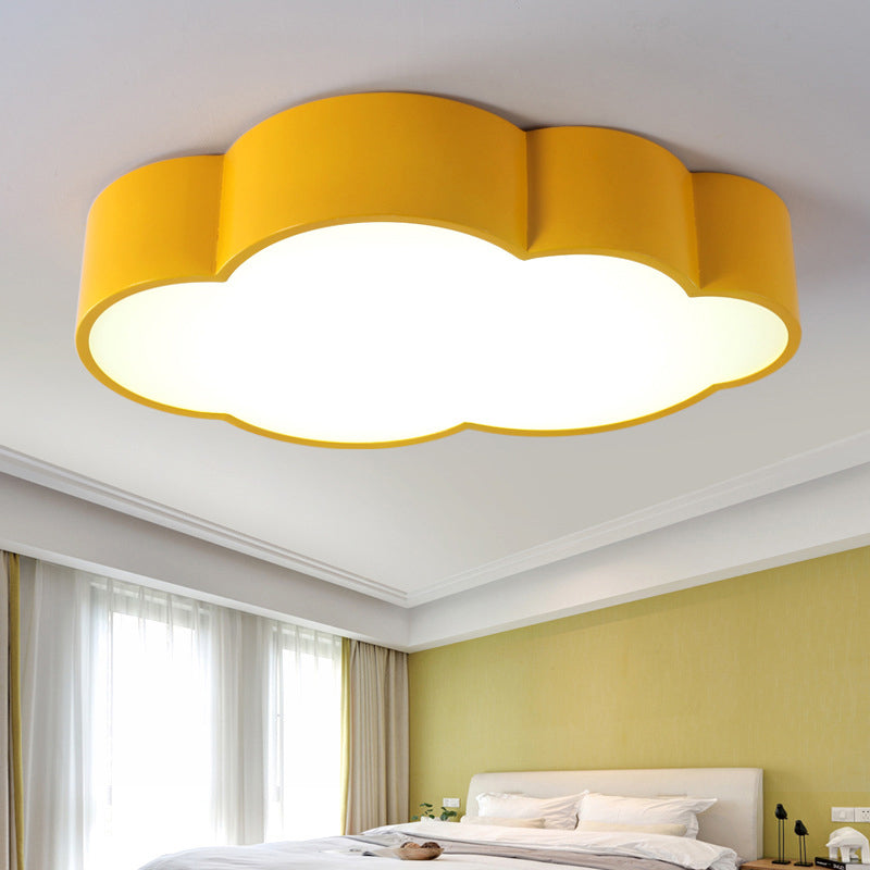 Cloud Shaped Bedroom Ceiling Mount Lamp Acrylic Cartoon LED Flush Mount Lighting Fixture Yellow Clearhalo 'Ceiling Lights' 'Close To Ceiling Lights' 'Close to ceiling' 'Flush mount' Lighting' 2461707