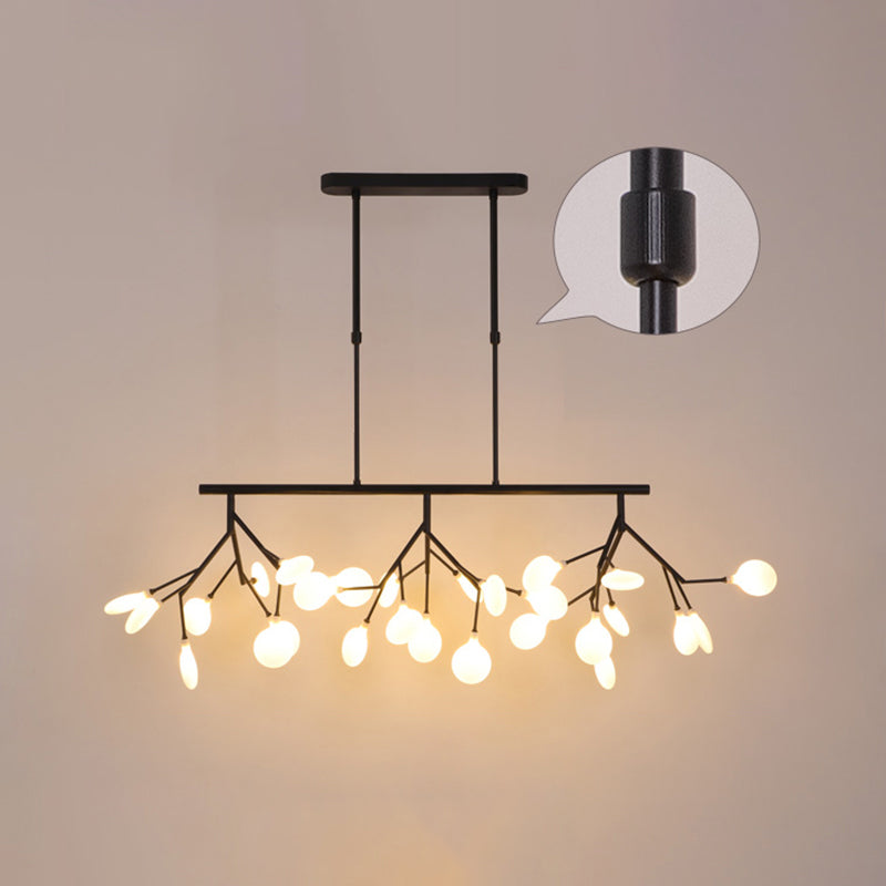 Acrylic Twig Ceiling Pendant Light Minimalistic Island Lighting Ideas for Dining Room 27 Black Clearhalo 'Ceiling Lights' 'Island Lights' Lighting' 2461726