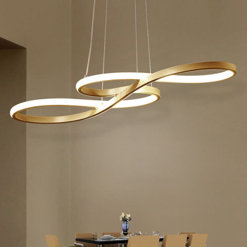Metal Musical Note Shaped Suspension Lamp Simplicity LED Pendant Chandelier over Table Clearhalo 'Ceiling Lights' 'Modern Pendants' 'Modern' 'Pendant Lights' 'Pendants' Lighting' 2461733