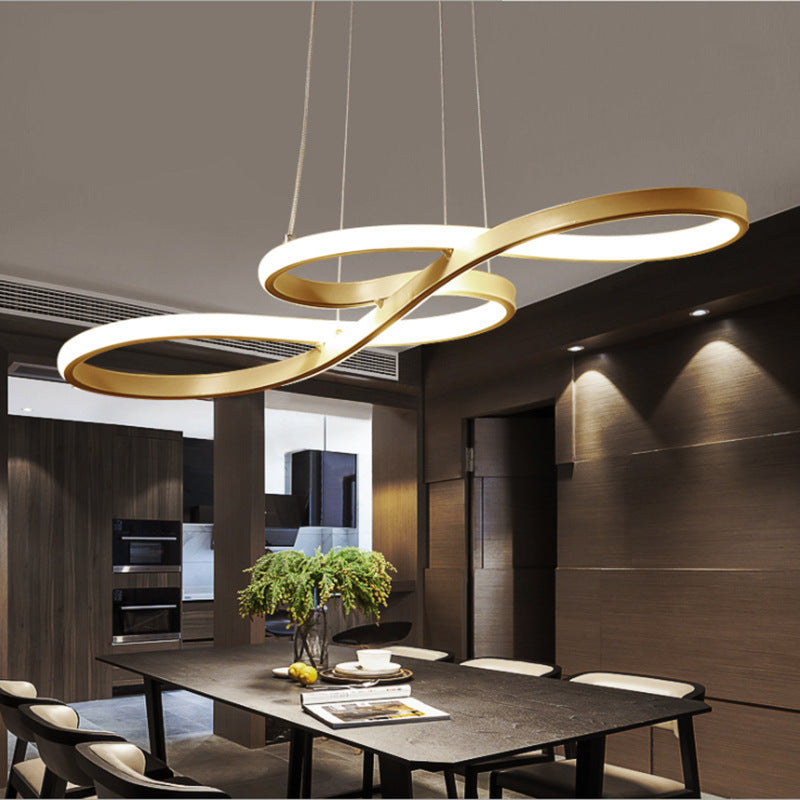 Metal Musical Note Shaped Suspension Lamp Simplicity LED Pendant Chandelier over Table Clearhalo 'Ceiling Lights' 'Modern Pendants' 'Modern' 'Pendant Lights' 'Pendants' Lighting' 2461734