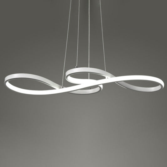 Metal Musical Note Shaped Suspension Lamp Simplicity LED Pendant Chandelier over Table White Clearhalo 'Ceiling Lights' 'Modern Pendants' 'Modern' 'Pendant Lights' 'Pendants' Lighting' 2461735