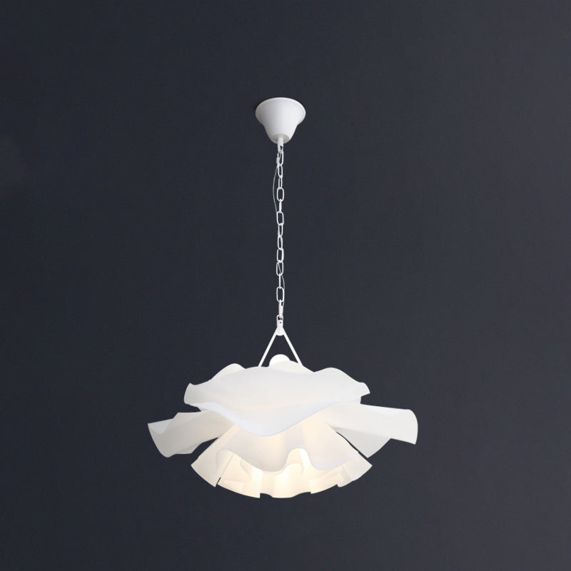 Acrylic Flower Pendant Lighting Minimalist 2-Light Hanging Ceiling Light for Living Room White 21.5" Clearhalo 'Ceiling Lights' 'Modern Pendants' 'Modern' 'Pendant Lights' 'Pendants' Lighting' 2461741