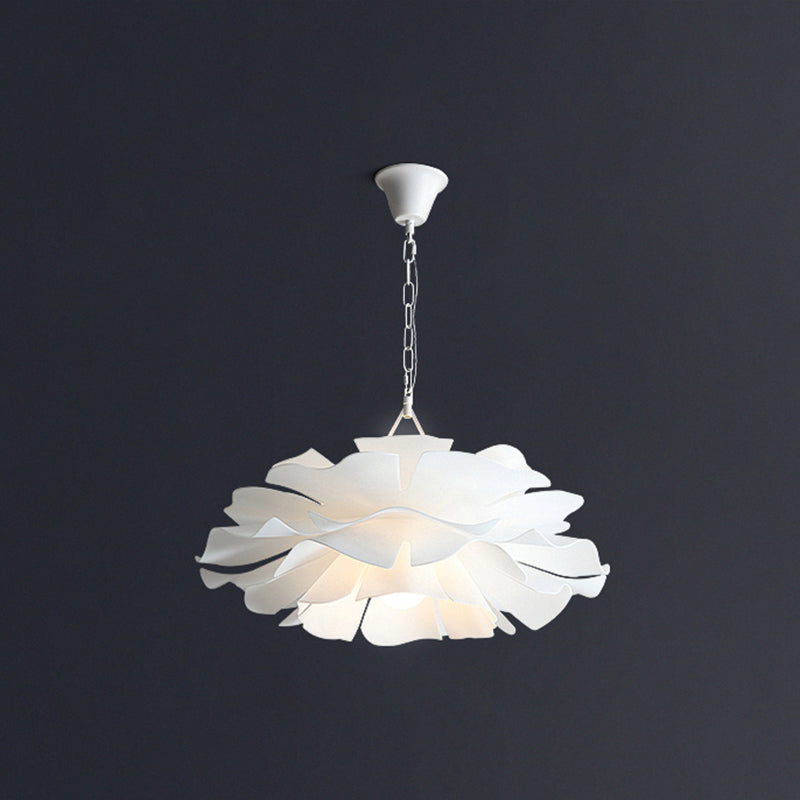 Acrylic Flower Pendant Lighting Minimalist 2-Light Hanging Ceiling Light for Living Room White 23.5" Clearhalo 'Ceiling Lights' 'Modern Pendants' 'Modern' 'Pendant Lights' 'Pendants' Lighting' 2461743