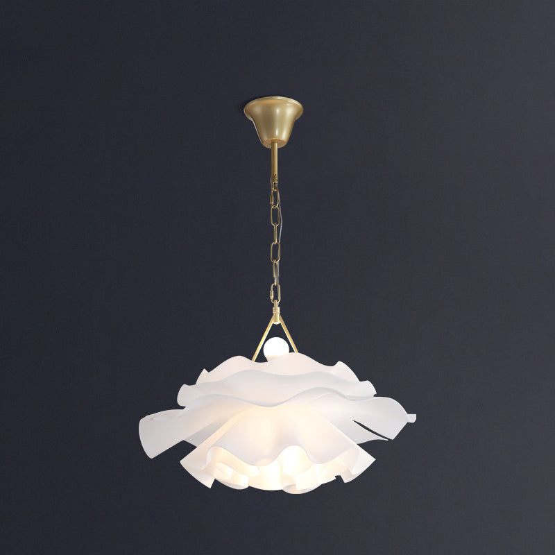 Acrylic Flower Pendant Lighting Minimalist 2-Light Hanging Ceiling Light for Living Room Gold 21.5" Clearhalo 'Ceiling Lights' 'Modern Pendants' 'Modern' 'Pendant Lights' 'Pendants' Lighting' 2461745