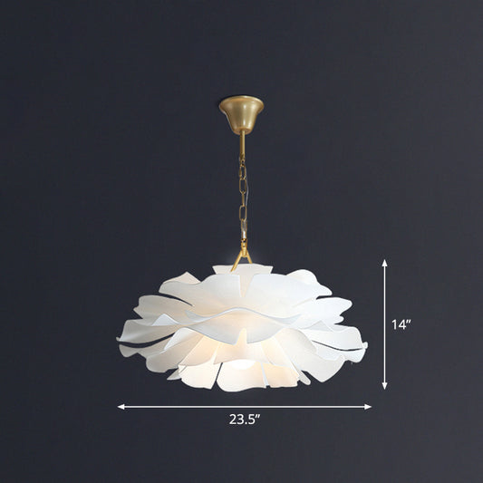 Acrylic Flower Pendant Lighting Minimalist 2-Light Hanging Ceiling Light for Living Room Clearhalo 'Ceiling Lights' 'Modern Pendants' 'Modern' 'Pendant Lights' 'Pendants' Lighting' 2461748