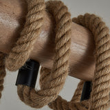 4-Head Open Bulb Island Lighting Fixture Rural Wood Hand-Wrapped Rope Suspension Light Clearhalo 'Ceiling Lights' 'Island Lights' Lighting' 2461805