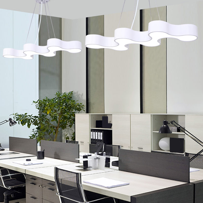 Modern Irregular Shape Pendant Ceiling Light Acrylic Office LED Suspended Lighting Fixture White Clearhalo 'Ceiling Lights' 'Modern Pendants' 'Modern' 'Pendant Lights' 'Pendants' Lighting' 2461815