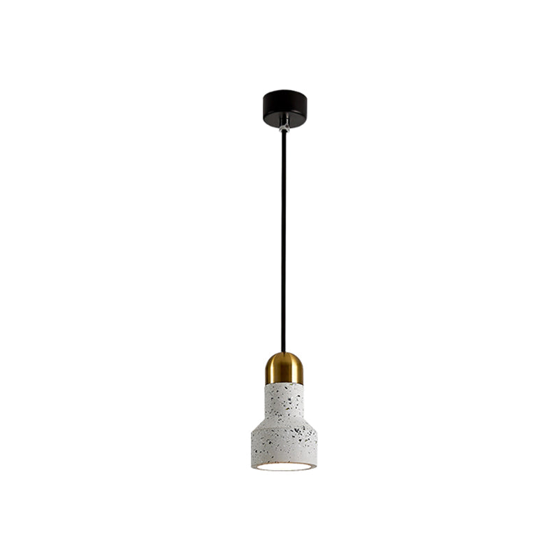 Flashlight Shaped Living Room Down Lighting Terrazzo 1 Bulb Nordic Ceiling Pendant Lamp White Clearhalo 'Ceiling Lights' 'Modern Pendants' 'Modern' 'Pendant Lights' 'Pendants' Lighting' 2461825