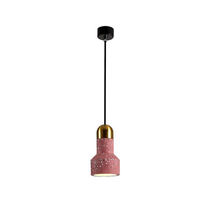 Flashlight Shaped Living Room Down Lighting Terrazzo 1 Bulb Nordic Ceiling Pendant Lamp Pink Clearhalo 'Ceiling Lights' 'Modern Pendants' 'Modern' 'Pendant Lights' 'Pendants' Lighting' 2461828