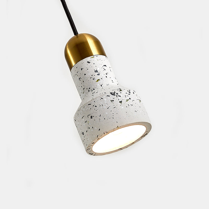 Flashlight Shaped Living Room Down Lighting Terrazzo 1 Bulb Nordic Ceiling Pendant Lamp Clearhalo 'Ceiling Lights' 'Modern Pendants' 'Modern' 'Pendant Lights' 'Pendants' Lighting' 2461832