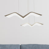2/3/4/5 Seagull Multi Light Pendant Simple Acrylic Shade LED Hanging Lamp in White