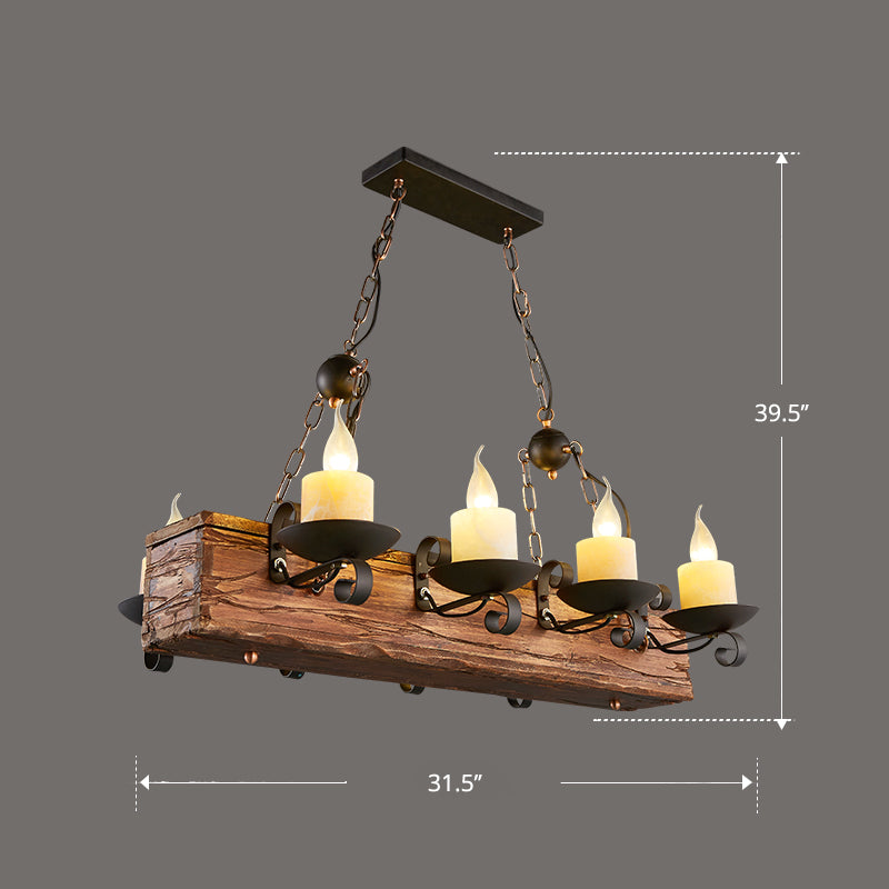 Nautical Style Lantern Chandelier Lamp Wooden Ceiling Pendant Light for Restaurant Clearhalo 'Carpenter Chandeliers' 'Ceiling Lights' 'Chandeliers' 'Industrial Chandeliers' 'Industrial' 'Middle Century Chandeliers' 'Modern' 'Tiffany' Lighting' 2461866