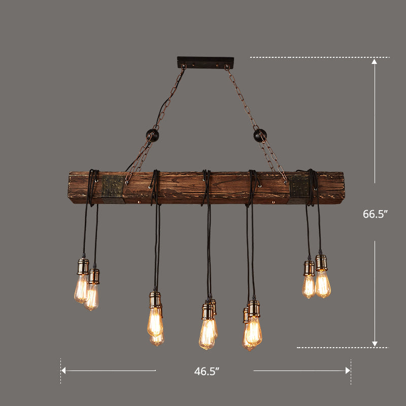 Nautical Style Lantern Chandelier Lamp Wooden Ceiling Pendant Light for Restaurant Clearhalo 'Carpenter Chandeliers' 'Ceiling Lights' 'Chandeliers' 'Industrial Chandeliers' 'Industrial' 'Middle Century Chandeliers' 'Modern' 'Tiffany' Lighting' 2461872