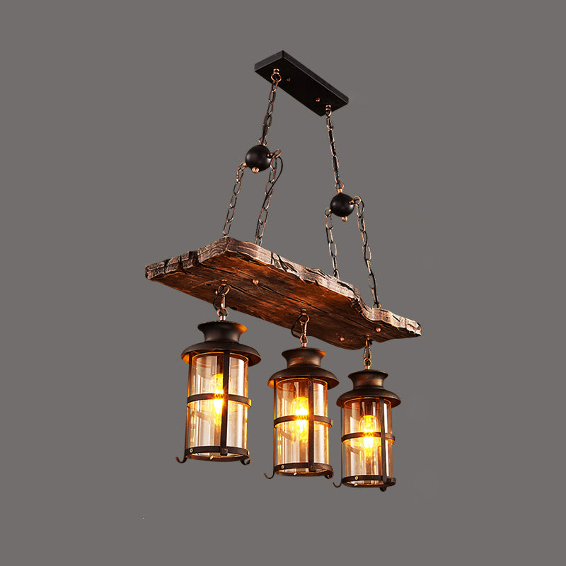 Nautical Style Lantern Chandelier Lamp Wooden Ceiling Pendant Light for Restaurant Wood Linear Canopy Clearhalo 'Carpenter Chandeliers' 'Ceiling Lights' 'Chandeliers' 'Industrial Chandeliers' 'Industrial' 'Middle Century Chandeliers' 'Modern' 'Tiffany' Lighting' 2461880