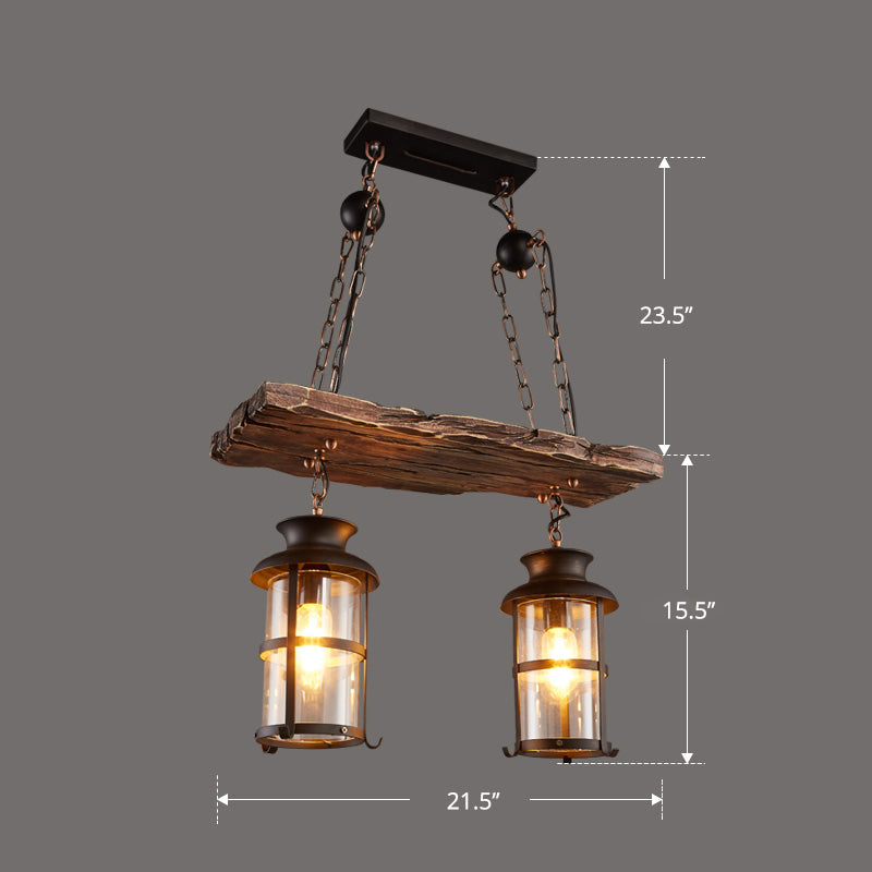 Nautical Style Lantern Chandelier Lamp Wooden Ceiling Pendant Light for Restaurant Clearhalo 'Carpenter Chandeliers' 'Ceiling Lights' 'Chandeliers' 'Industrial Chandeliers' 'Industrial' 'Middle Century Chandeliers' 'Modern' 'Tiffany' Lighting' 2461887