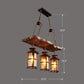 Nautical Style Lantern Chandelier Lamp Wooden Ceiling Pendant Light for Restaurant Clearhalo 'Carpenter Chandeliers' 'Ceiling Lights' 'Chandeliers' 'Industrial Chandeliers' 'Industrial' 'Middle Century Chandeliers' 'Modern' 'Tiffany' Lighting' 2461891