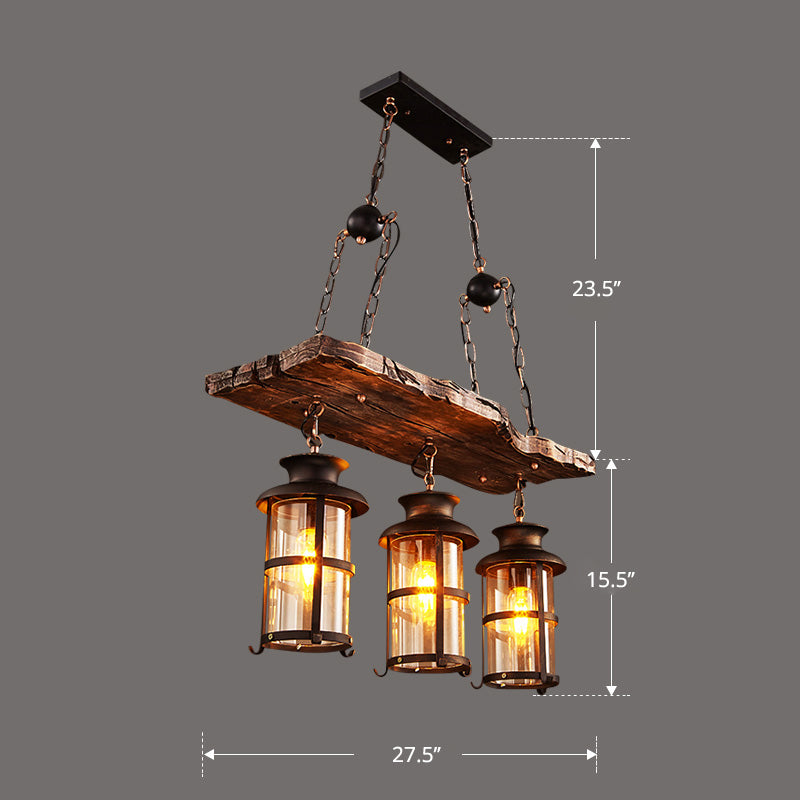 Nautical Style Lantern Chandelier Lamp Wooden Ceiling Pendant Light for Restaurant Clearhalo 'Carpenter Chandeliers' 'Ceiling Lights' 'Chandeliers' 'Industrial Chandeliers' 'Industrial' 'Middle Century Chandeliers' 'Modern' 'Tiffany' Lighting' 2461891