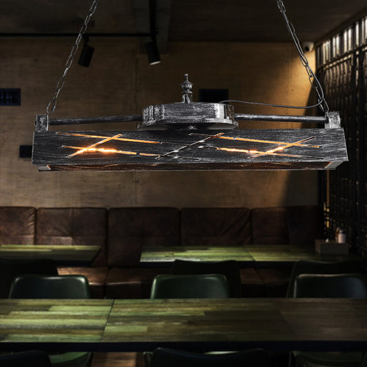 Metal Hollow-out Suspension Lamp Industrial 4-Light Dining Room Island Light Fixture Clearhalo 'Ceiling Lights' 'Island Lights' Lighting' 2461922