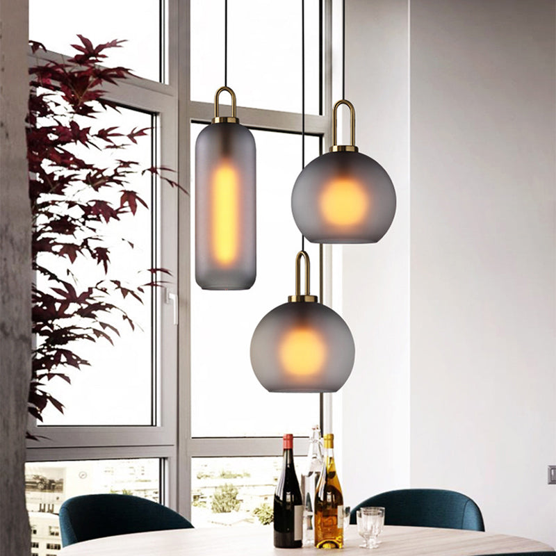 1 Head Dining Room Ceiling Light Fixture Minimalist Pendant Light with Globe Glass Shade Clearhalo 'Ceiling Lights' 'Close To Ceiling Lights' 'Glass shade' 'Glass' 'Modern Pendants' 'Modern' 'Pendant Lights' 'Pendants' Lighting' 2461937
