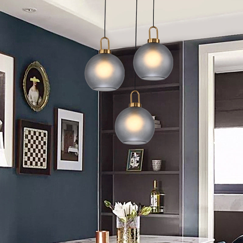 1 Head Dining Room Ceiling Light Fixture Minimalist Pendant Light with Globe Glass Shade Clearhalo 'Ceiling Lights' 'Close To Ceiling Lights' 'Glass shade' 'Glass' 'Modern Pendants' 'Modern' 'Pendant Lights' 'Pendants' Lighting' 2461940