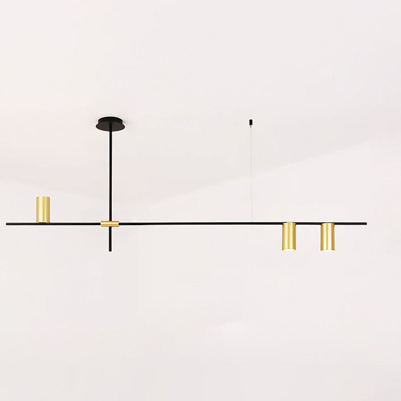 Postmodern Cross Arm Chandelier Metal Living Room Spotlight Hanging Light in Black and Gold 3 Gold Clearhalo 'Ceiling Lights' 'Chandeliers' 'Modern Chandeliers' 'Modern' Lighting' 2461961