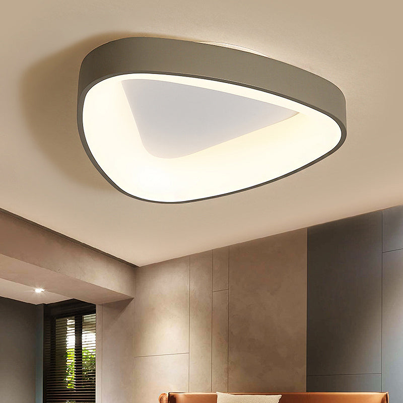 Nordic LED Flush Mount Acrylic Shaded Grey Triangle Ceiling Mounted Fixture in White/Warm/Natural Light Clearhalo 'Ceiling Lights' 'Close To Ceiling Lights' 'Close to ceiling' 'Flush mount' Lighting' 246204