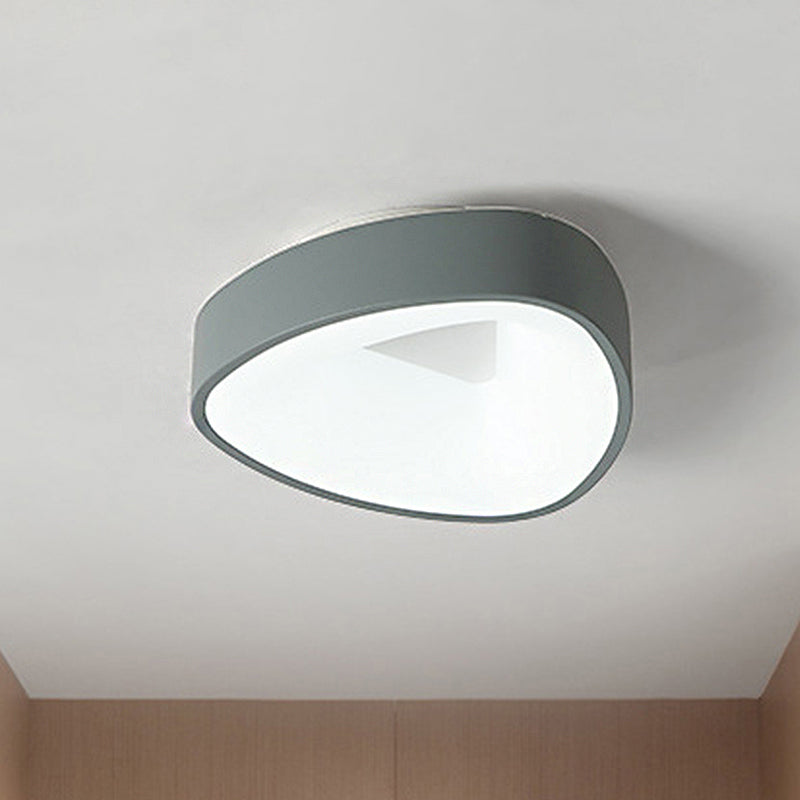Nordic LED Flush Mount Acrylic Shaded Grey Triangle Ceiling Mounted Fixture in White/Warm/Natural Light Grey Clearhalo 'Ceiling Lights' 'Close To Ceiling Lights' 'Close to ceiling' 'Flush mount' Lighting' 246205