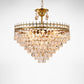 Vintage Crown Shaped Pendant Lighting Fixture Single-Bulb Metal Ceiling Light with Tapered Crystal Drops Gold 19.5" Clearhalo 'Ceiling Lights' 'Modern Pendants' 'Modern' 'Pendant Lights' 'Pendants' Lighting' 2462050