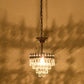 Vintage Crown Shaped Pendant Lighting Fixture Single-Bulb Metal Ceiling Light with Tapered Crystal Drops Clearhalo 'Ceiling Lights' 'Modern Pendants' 'Modern' 'Pendant Lights' 'Pendants' Lighting' 2462051