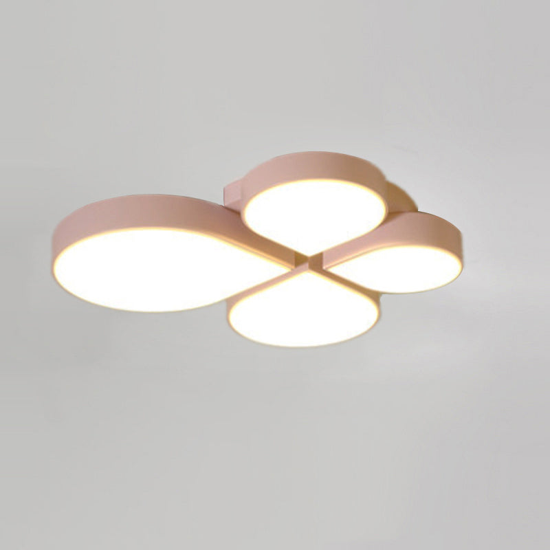 Clover Shaped Foyer LED Ceiling Lamp Acrylic Nordic Style Flush Mount Light Fixture - Pink - Water Drop - Clearhalo - 'Ceiling Lights' - 'Close To Ceiling Lights' - 'Close to ceiling' - 'Flush mount' - Lighting' - 2462083