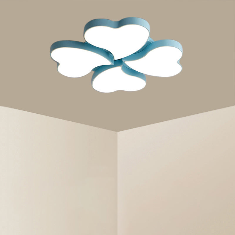 Clover Shaped Foyer LED Ceiling Lamp Acrylic Nordic Style Flush Mount Light Fixture Blue Loving Heart Clearhalo 'Ceiling Lights' 'Close To Ceiling Lights' 'Close to ceiling' 'Flush mount' Lighting' 2462085
