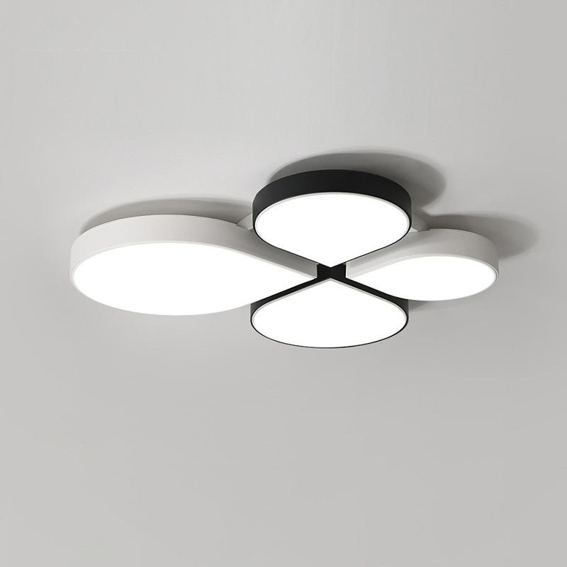 Clover Shaped Foyer LED Ceiling Lamp Acrylic Nordic Style Flush Mount Light Fixture - Black-White - Water Drop - Clearhalo - 'Ceiling Lights' - 'Close To Ceiling Lights' - 'Close to ceiling' - 'Flush mount' - Lighting' - 2462086