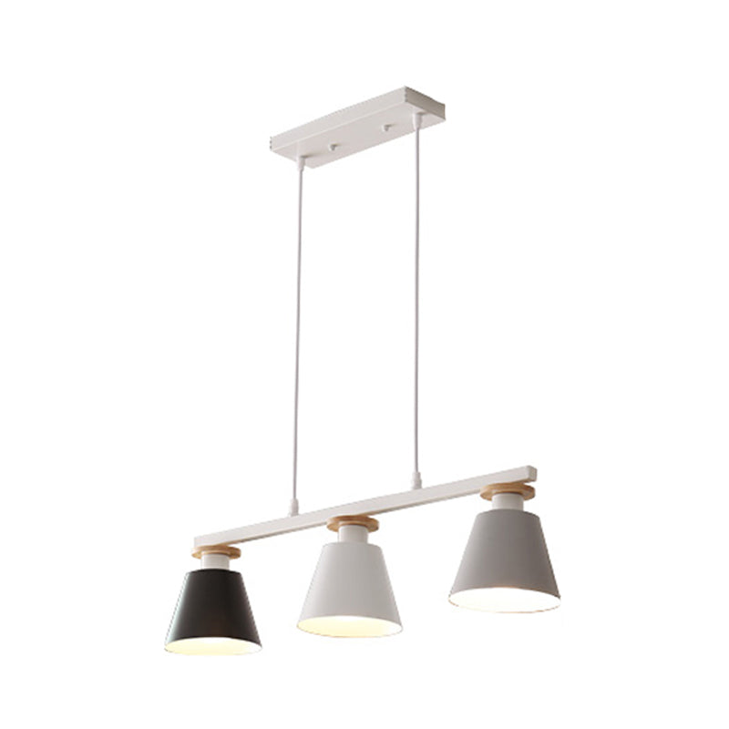 Trifle Cup Dining Room Suspension Lamp Metal 3-Light Macaron Island Pendant Light Black-Gray Clearhalo 'Ceiling Lights' 'Island Lights' Lighting' 2462158