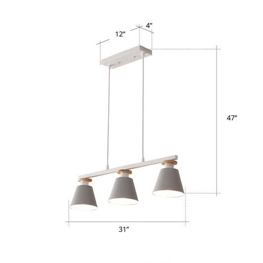 Trifle Cup Dining Room Suspension Lamp Metal 3-Light Macaron Island Pendant Light Clearhalo 'Ceiling Lights' 'Island Lights' Lighting' 2462166