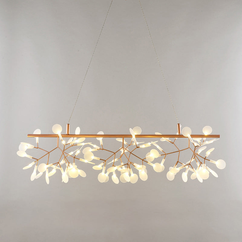 Heracleum over Island Lighting Minimalist Acrylic 81-Head Gold Pendant Ceiling Lamp Gold Clearhalo 'Ceiling Lights' 'Island Lights' Lighting' 2462170