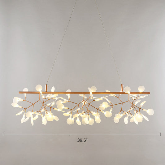 Heracleum over Island Lighting Minimalist Acrylic 81-Head Gold Pendant Ceiling Lamp Clearhalo 'Ceiling Lights' 'Island Lights' Lighting' 2462171