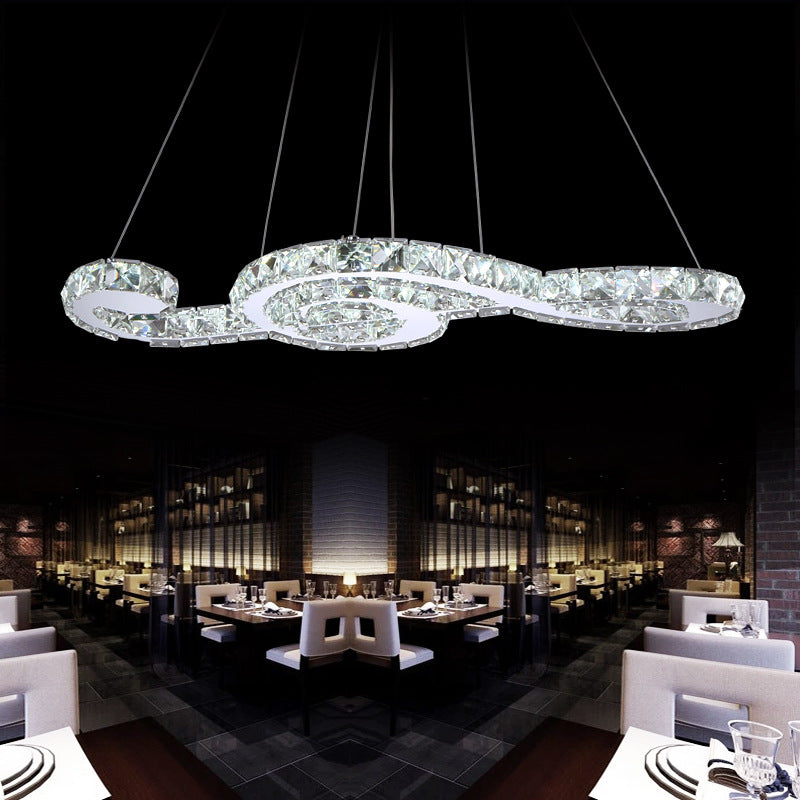 Crystal Musical Note Pendant Light Minimalist LED Chandelier Lamp for Clothing Store Clearhalo 'Ceiling Lights' 'Chandeliers' 'Clear' 'Industrial' 'Modern Chandeliers' 'Modern' 'Tiffany' 'Traditional Chandeliers' Lighting' 2462284