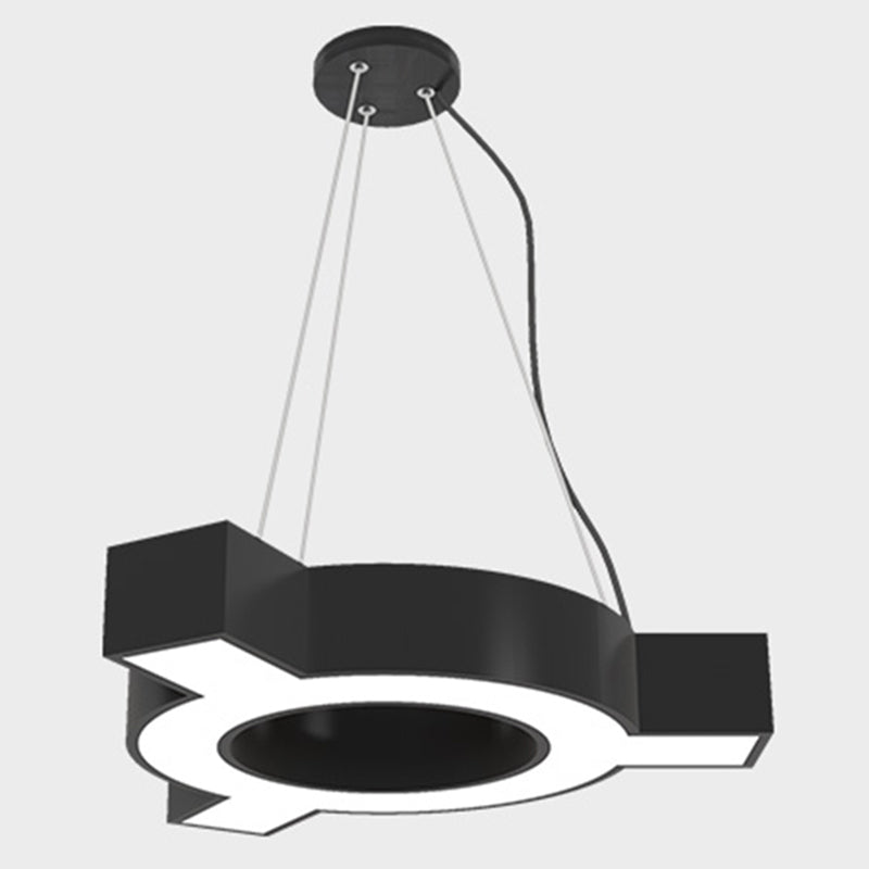 Molecular LED Hanging Lamp Modernism Metal Suspension Pendant Light for Gymnasium Gloss Black Hollow Clearhalo 'Ceiling Lights' 'Modern Pendants' 'Modern' 'Pendant Lights' 'Pendants' Lighting' 2462330