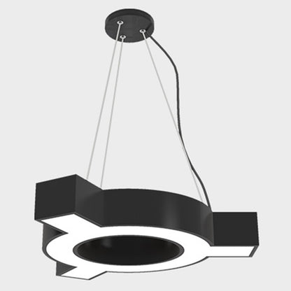 Molecular LED Hanging Lamp Modernism Metal Suspension Pendant Light for Gymnasium Gloss Black Hollow Clearhalo 'Ceiling Lights' 'Modern Pendants' 'Modern' 'Pendant Lights' 'Pendants' Lighting' 2462330