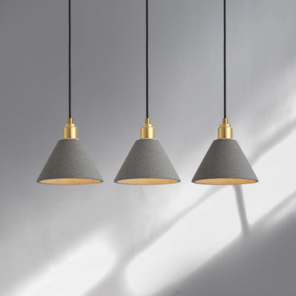 Concrete Conical Pendant Light Fixture Minimalist 1 Head Ceiling Suspension Lamp Grey Clearhalo 'Ceiling Lights' 'Modern Pendants' 'Modern' 'Pendant Lights' 'Pendants' Lighting' 2462347