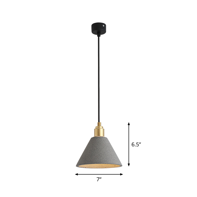 Concrete Conical Pendant Light Fixture Minimalist 1 Head Ceiling Suspension Lamp Clearhalo 'Ceiling Lights' 'Modern Pendants' 'Modern' 'Pendant Lights' 'Pendants' Lighting' 2462351
