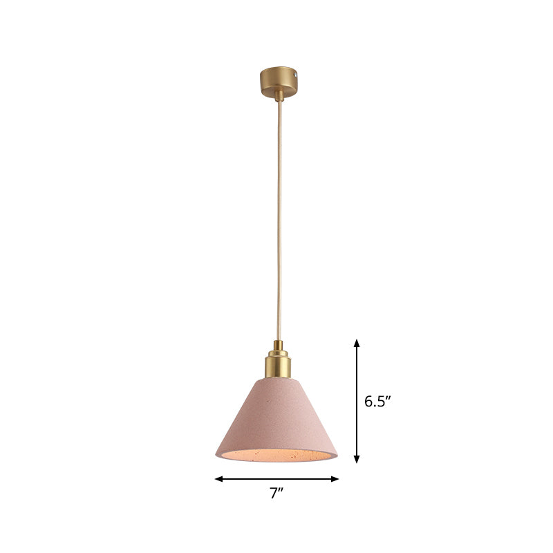 Concrete Conical Pendant Light Fixture Minimalist 1 Head Ceiling Suspension Lamp Clearhalo 'Ceiling Lights' 'Modern Pendants' 'Modern' 'Pendant Lights' 'Pendants' Lighting' 2462352
