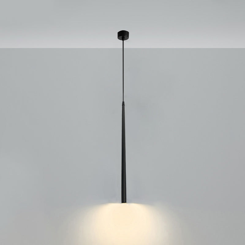 Simplicity Tube LED Hanging Lamp Metal Bedside Suspension Pendant Light in Black Black High Waist Clearhalo 'Ceiling Lights' 'Modern Pendants' 'Modern' 'Pendant Lights' 'Pendants' Lighting' 2462354