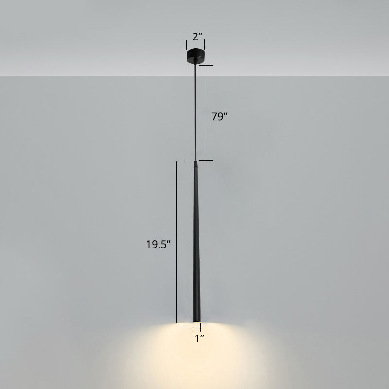 Simplicity Tube LED Hanging Lamp Metal Bedside Suspension Pendant Light in Black Clearhalo 'Ceiling Lights' 'Modern Pendants' 'Modern' 'Pendant Lights' 'Pendants' Lighting' 2462363